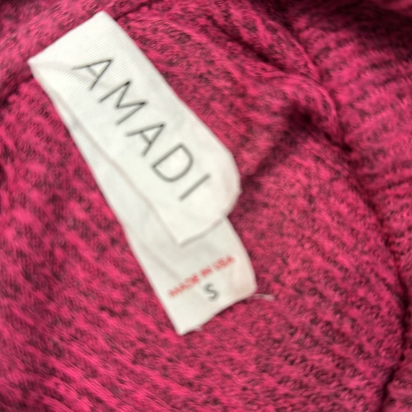 Anthropologie Amadi Cowl Neck Ribbed Poncho Sweater Heather Medium Pink small - Picture 4 of 6